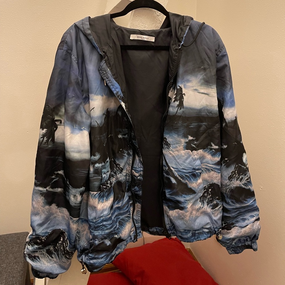 Givenchy Ocean Track Active Windbreaker Jacket Coat With Pockets